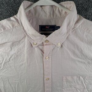 Vineyard Vines Long Sleeve Murray Shirt Cotton Striped Pink XL Classic Fit